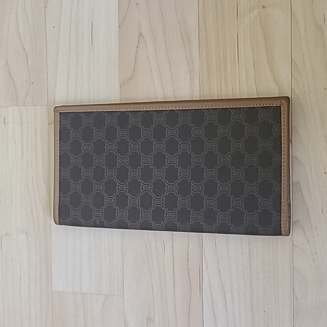 Nwot Celine Macadam Pattern Pvc Wallet Bifold Long Billfold Unisex